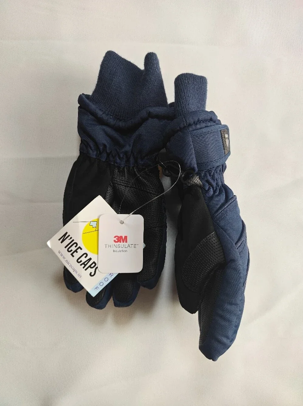 N'ICE CAPS Kids Winter Gloves Child Small Waterproof 3M Thinsulate 40g Navy